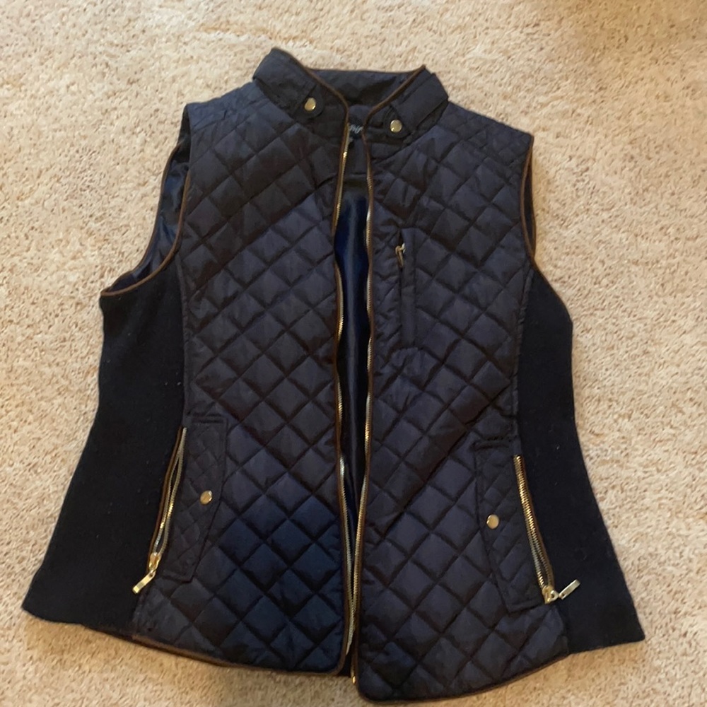 Navy Pleated Vest